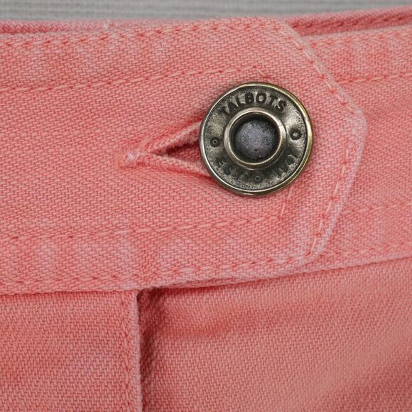Talbots Skirt Petites 2P Salmon Pink Stretch Cotton Denim Jean Pockets Tiny Flaw - Picture 6 of 10